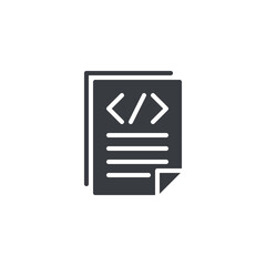 Document file with programming code vector icon