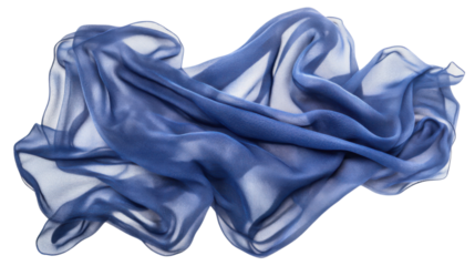 Flowing fabric moving gracefully in the air transparent background