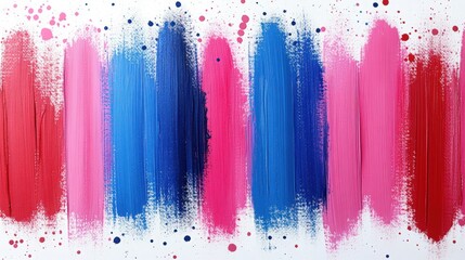 Vibrant Abstract Background Featuring Artistic Brush Strokes in Vivid Shades of Red, Pink, Blue, and Purple for Creative Design Projects and Visual Communication