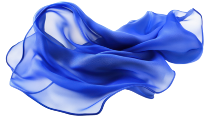 Flowing fabric moving gracefully in the air transparent background