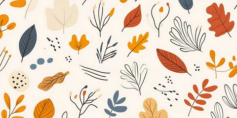 Fototapeta premium Autumn leaves pattern, fall design, nature background, seasonal decor. (2)