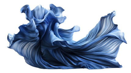 Flowing fabric moving gracefully in the air transparent background