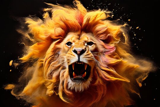lion chalk piece exploding a lion shaped chalk piece shattering