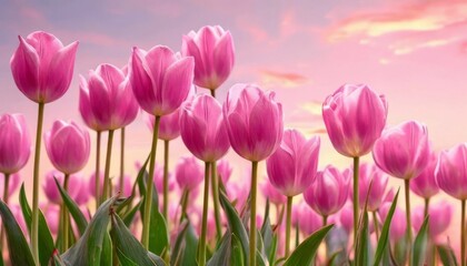 Fototapeta premium tulips with a warm abstract violet background