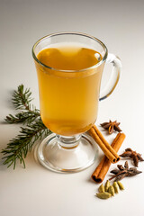 Sbiten traditional slavic drink. Homemade drink with cinnamon and other spices.