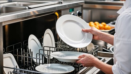 Efficient Cleaning of Plates in a Busy Restaurant Kitchen
