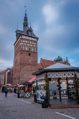 Gdansk, Poland - December 21 2024 "Beautiful architecture of old town in Gdansk during the winter"