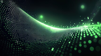 Abstract Green Energy Wave: A Digital Art Composition