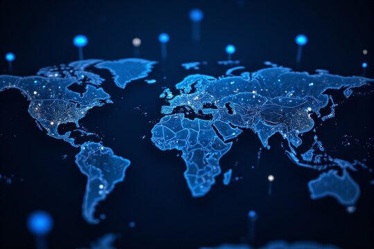 Fototapeta Blockchain nodes illustrating connectivity in decentralized finance