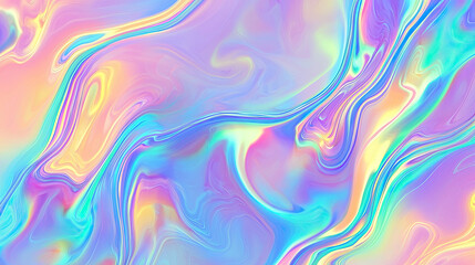 Obraz premium Prismatic Chromatic Holographic Aesthetic with Neon Light Lines, Blurred Texture Background, Vibrant and Futuristic Design, Perfect for Digital Art, Modern Graphics, and Creative Projects