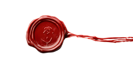 Wax seal close-up transparent background