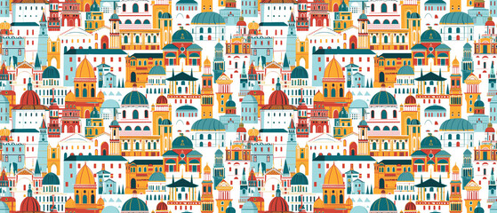 Obraz premium repeating pattern the most cathedral graphic outline