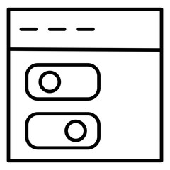 Minimalist toggle line icon featuring a sleek, modern design. Perfect for user interface elements, navigation controls, and settings. Simple, versatile, and ideal for digital or web applications.