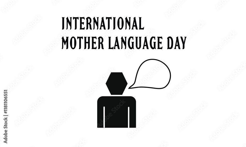 Fototapete this is eye soothing, trendy & minimalist icon design for international mother language day. express