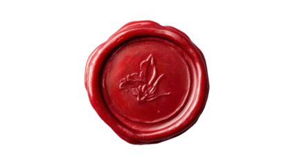 Wax seal close-up transparent background