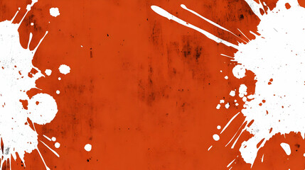 Abstract Orange and White Ink Splatter Background
