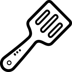 Slotted spatula doodle vector icon and illustration