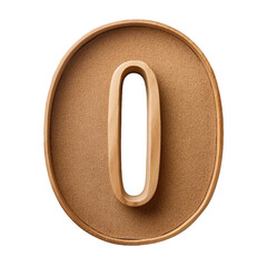 3D SandTextured Number 0 Isolated on White Background, Cut Out