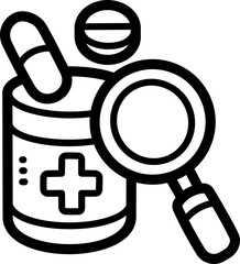 Medical research doodle vector icon and illustration