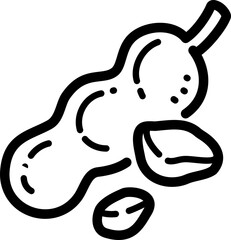 Tamarind doodle vector icon and illustration