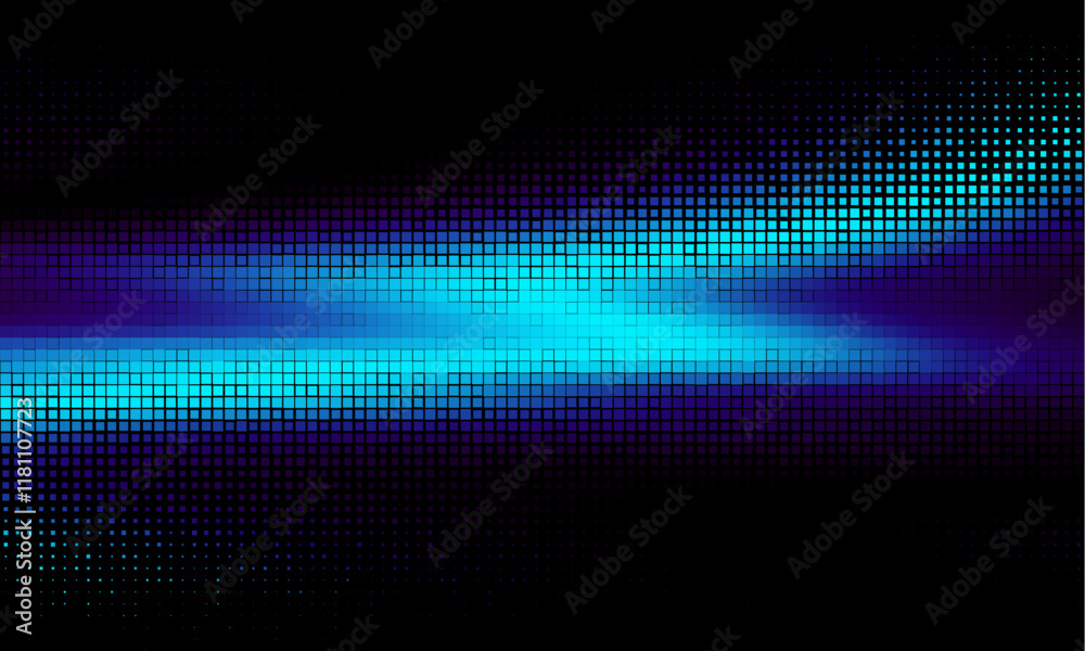 Poster This is a dynamic abstract background featuring vibrant blue and purple colors with grid patterns