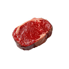 Obraz premium Raw beef steak isolated on white transparent background