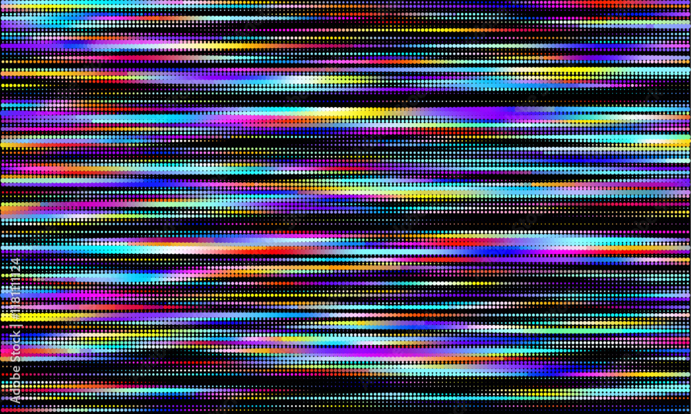 Poster Abstract halftone pattern with horizontal blurry lines for modern dynamic designs. Retro inspired dotted pattern with fade effect