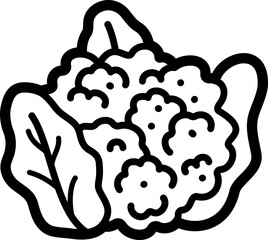 Cauliflower doodle vector icon and illustration