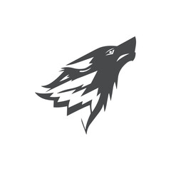 Obraz premium Wolf Head Logo Design Silhouette Vector Illustration