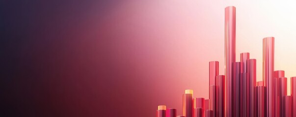 Fototapeta premium Abstract gradient with vertical lines in warm hues.