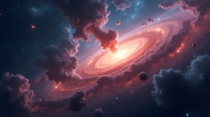 Obraz premium Abstract space background, Nebulae and galaxies in space