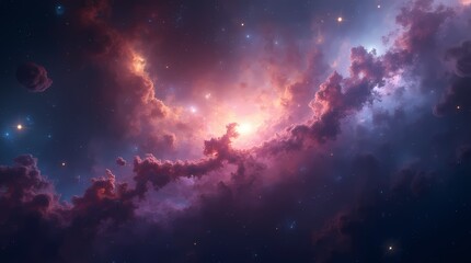 Abstract space background, Nebulae and galaxies in space