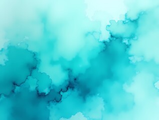 Obraz premium Abstract watercolor background in turquoise with blue and green texture