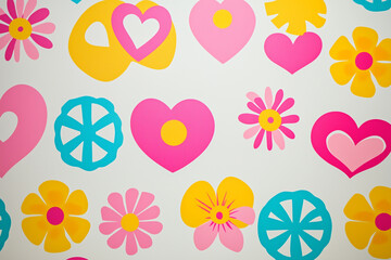 Retro Hearts and Flowers in Motion
レトロなハートと花が踊るアート