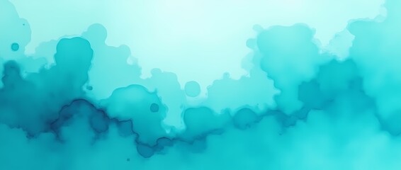 Obraz premium Abstract watercolor background in turquoise with blue and green texture