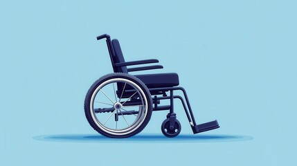 Fototapeta premium Photorealistic Illustration of an Empty Wheelchair on Light Background