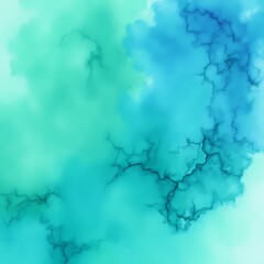 Obraz premium Abstract watercolor background in turquoise with blue and green texture
