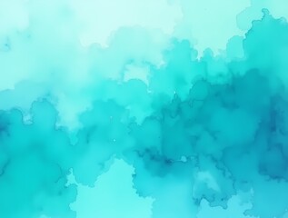 Fototapeta premium Abstract watercolor background in turquoise with blue and green texture