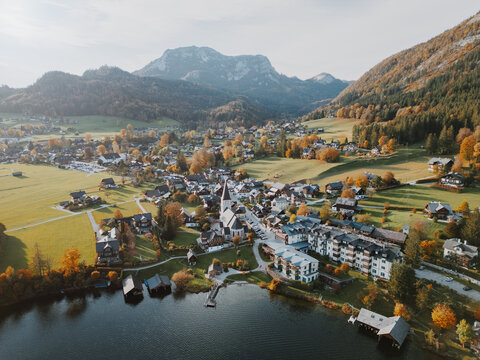 Altaussee and Lake Altaussee the famous Salzkammergut region in Austria