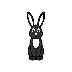 Rabbit color vector, Simple color silhouette Design vector icon with white background