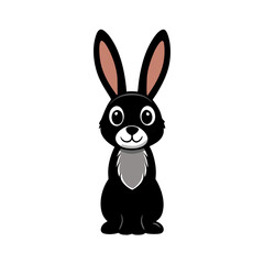 Rabbit color vector, Simple color silhouette Design vector icon with white background