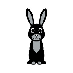 Obraz premium Rabbit black silhouette vector, Simple carton style silhouette Design vector icon with white background