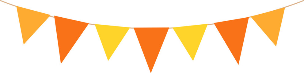 orange and yellow triangle flags