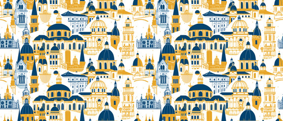 Obraz premium repeating pattern the most cathedral graphic outline