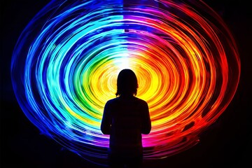 concentric rings concentric rings of color emanating from a pers