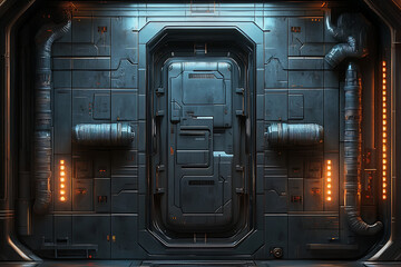 Sci fi future technology space galaxy ship decoration door panel 