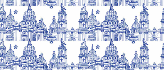 Obraz premium repeating pattern the most cathedral graphic outline
