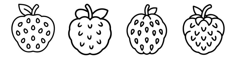 cherimoya icon, fruits line art, fruits icon - simple black line art icon of cherimoya perfect for logos, and fruits-themed designs.