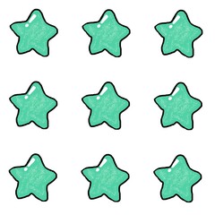 Green stars with blinks in white background