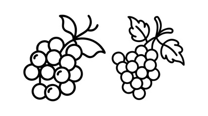 whitecurrant icon, fruits line art, fruits icon - simple black line art icon of whitecurrant perfect for logos, and fruits-themed designs.